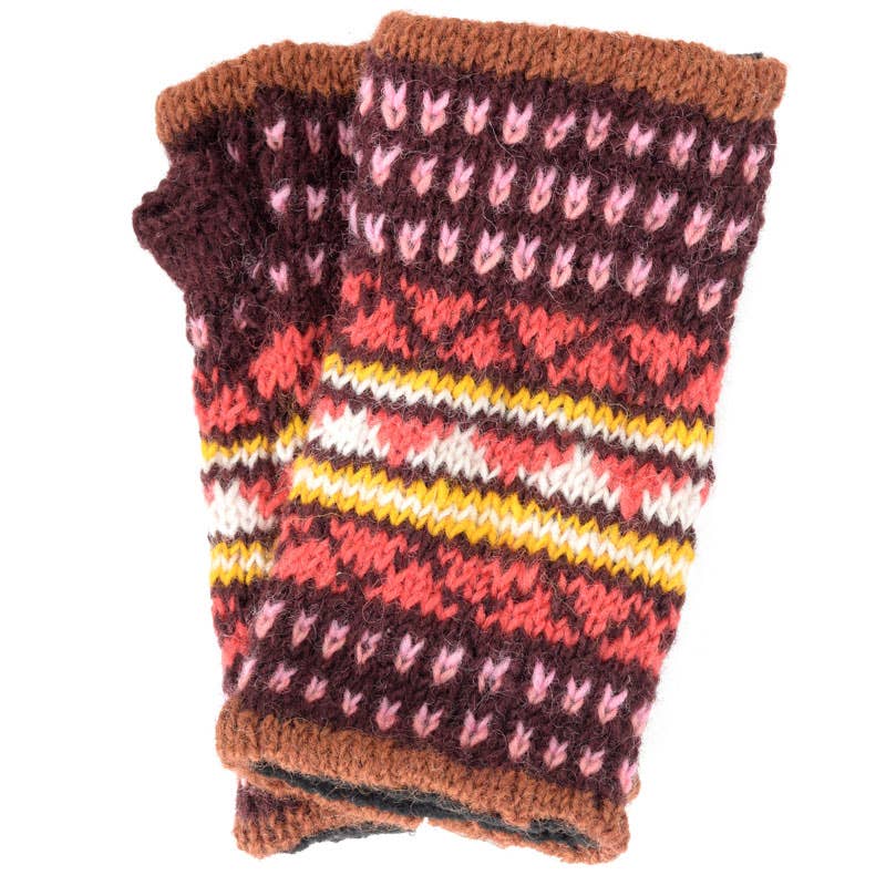 
                  
                    Pattern Blocked Knit Fingerless Glove Hand Warmers
                  
                