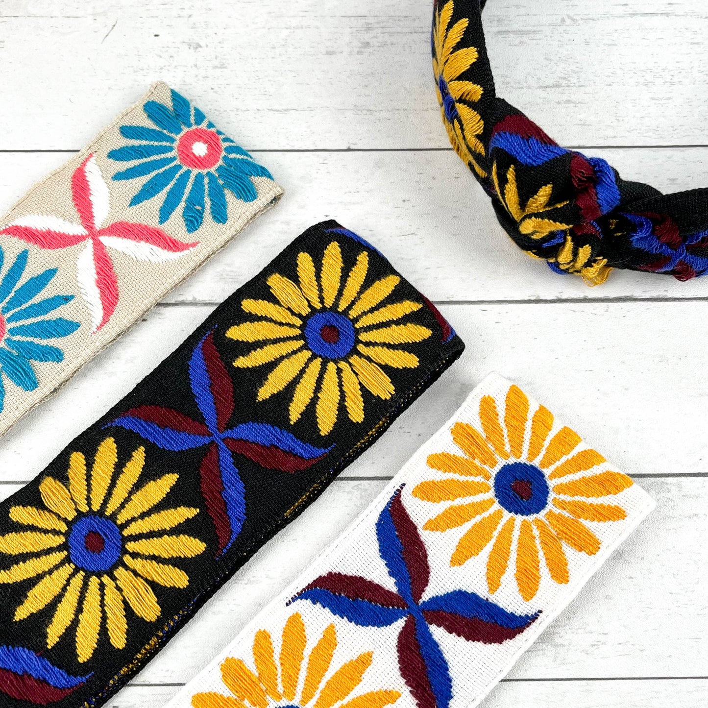 
                  
                    Embroidered Coneflower Knotted Headband
                  
                