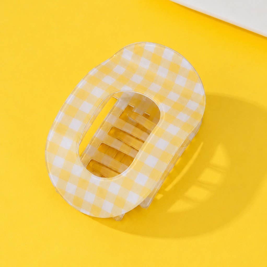 
                  
                    Gingham Lay Flat Oval Hair Claws Clips
                  
                