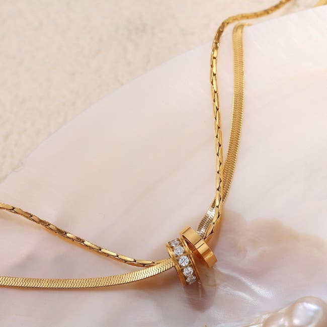 
                  
                    Layered Barrel Beads Necklace
                  
                