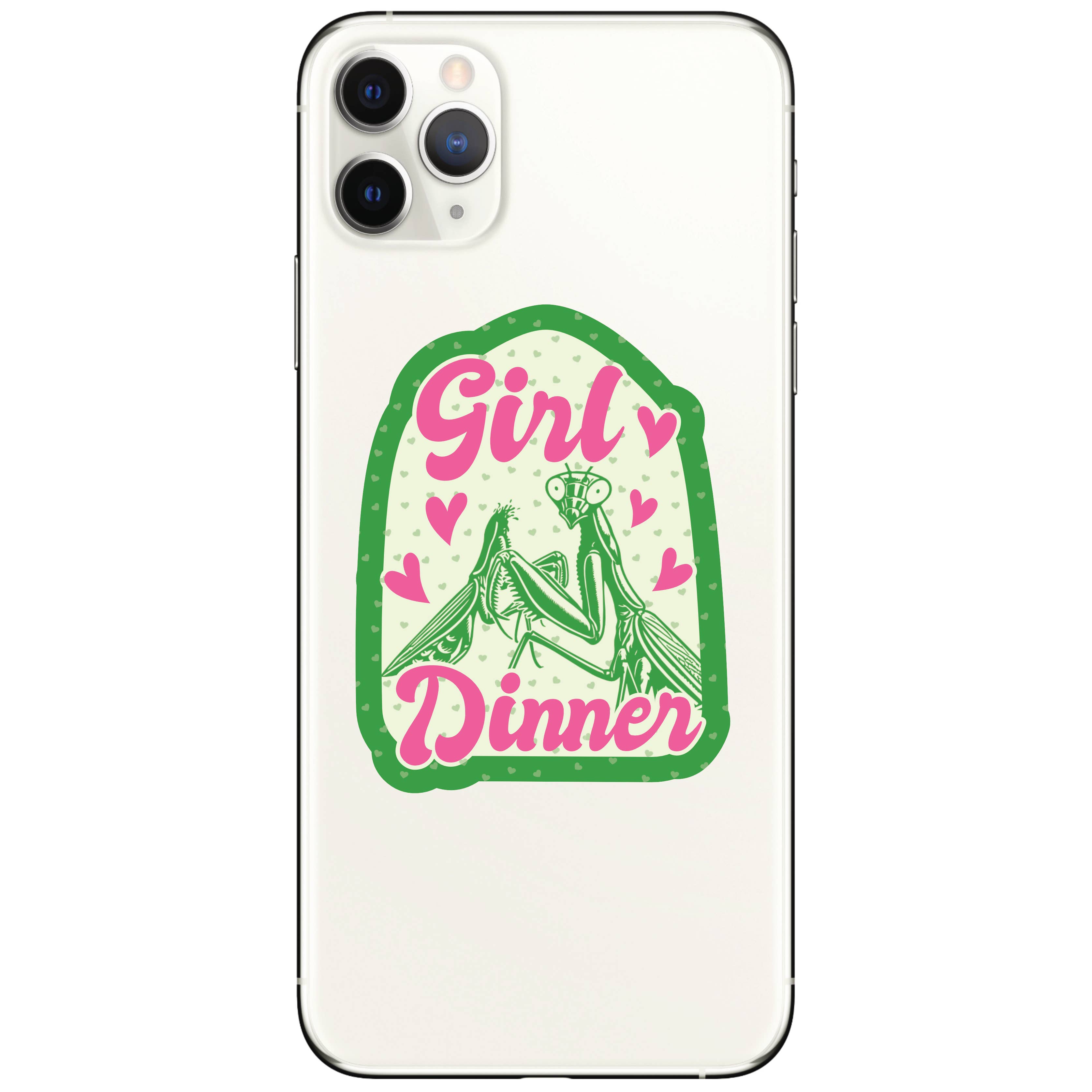 Praying Mantis Girl Dinner Sticker – Bowerbird