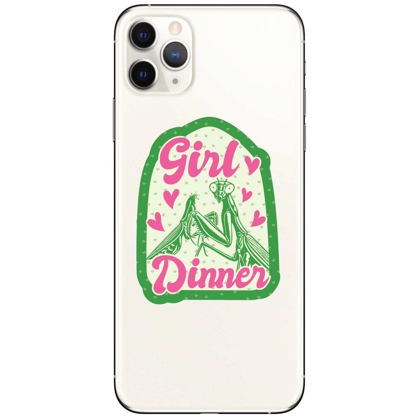 
                  
                    Praying Mantis Girl Dinner Sticker
                  
                
