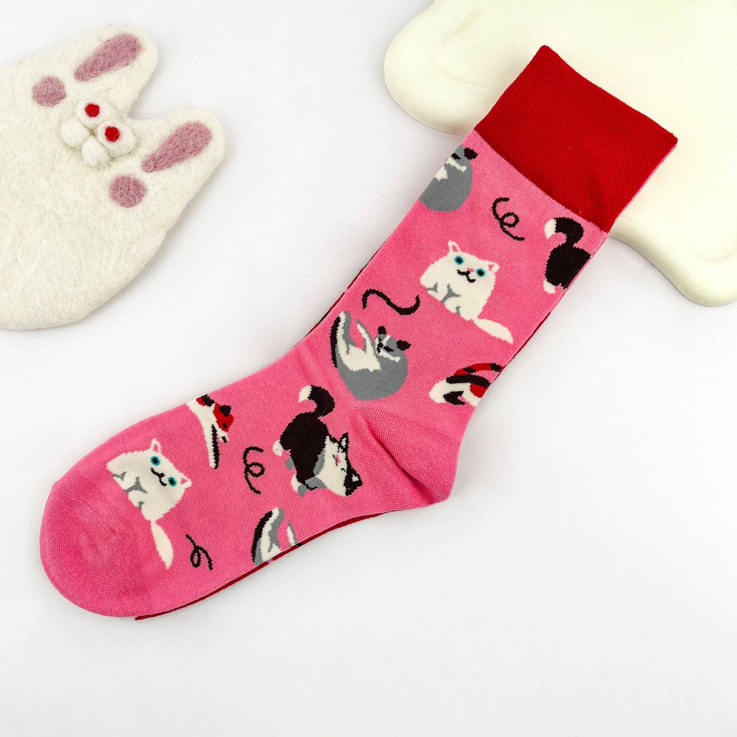 
                  
                    Cherry Tones Mismatch Cat Socks
                  
                