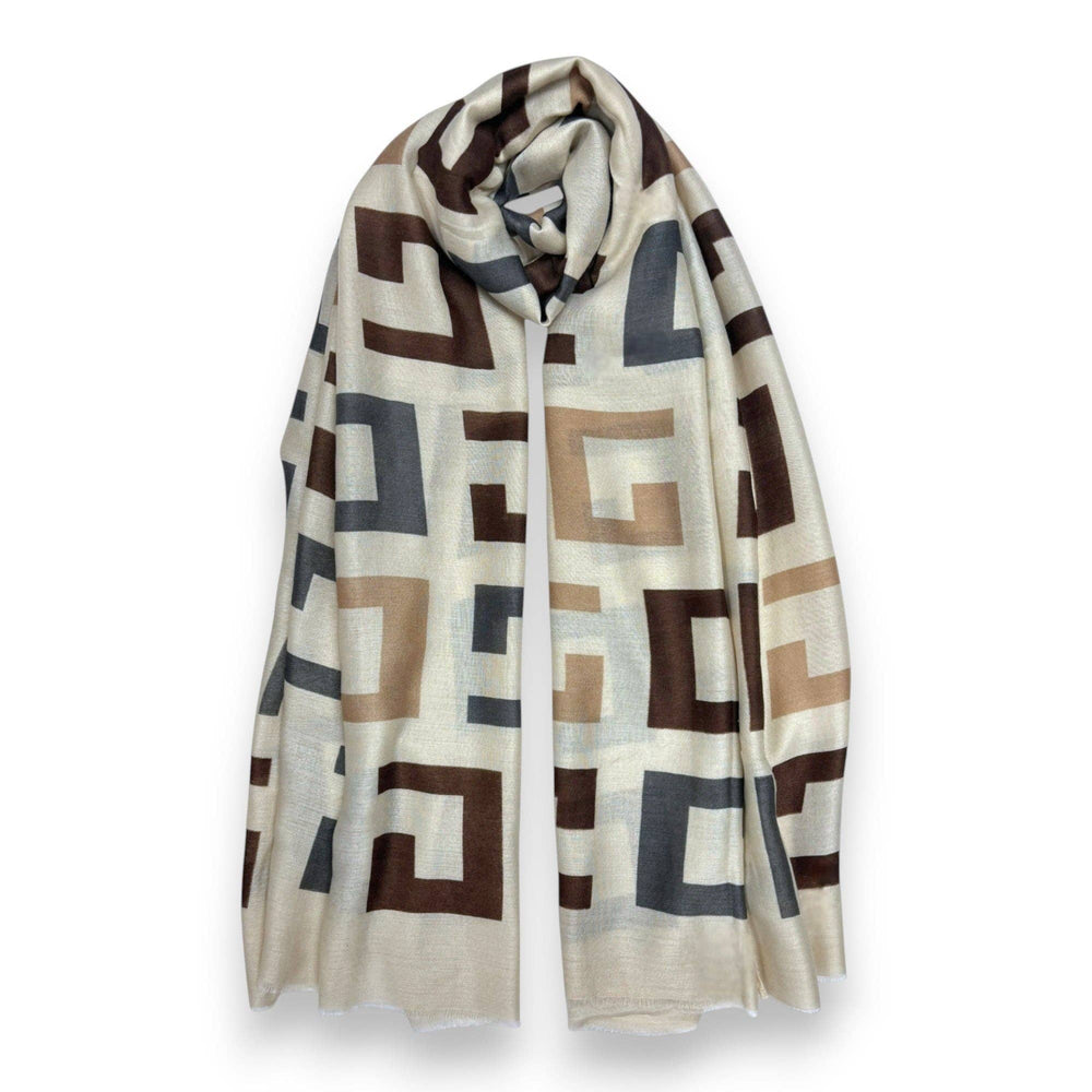 
                  
                    Big Geometrical Cotton Blend Scarf
                  
                