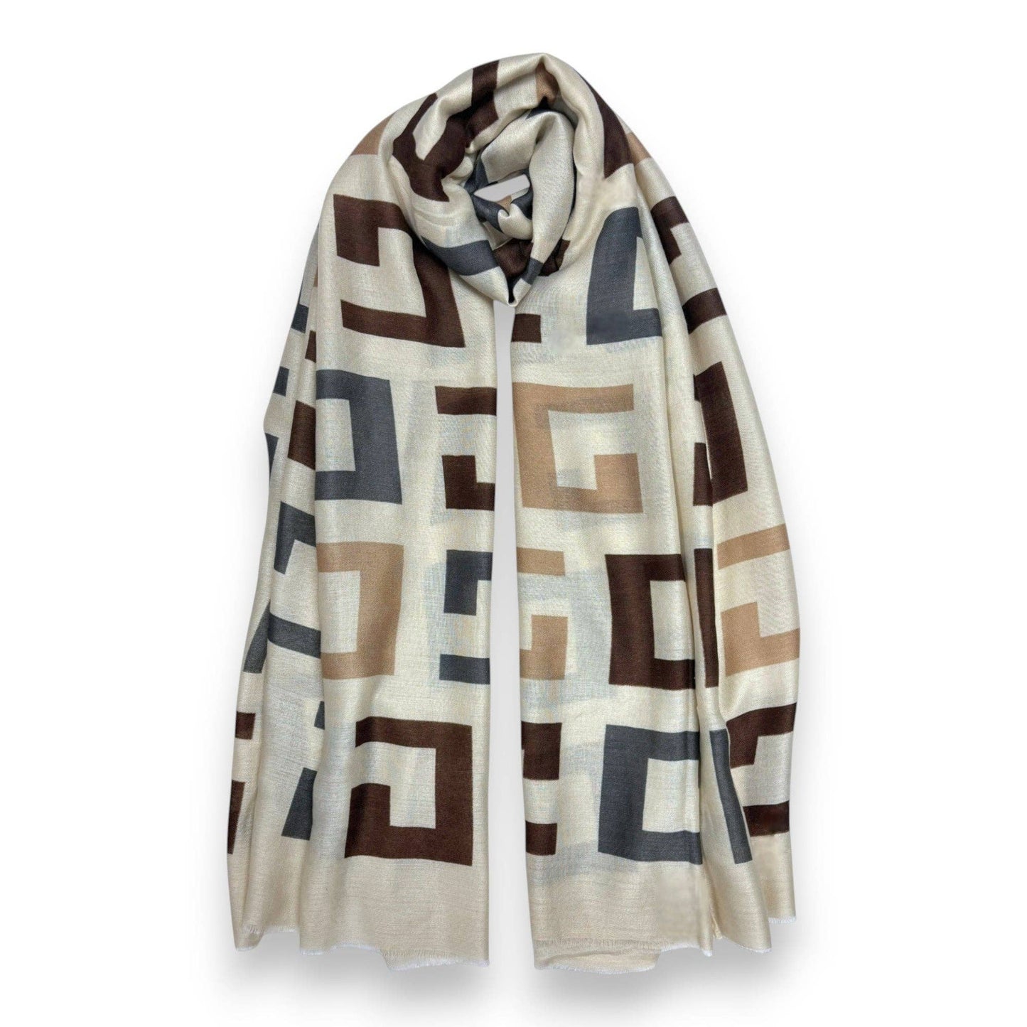 
                  
                    Big Geometrical Cotton Blend Scarf
                  
                