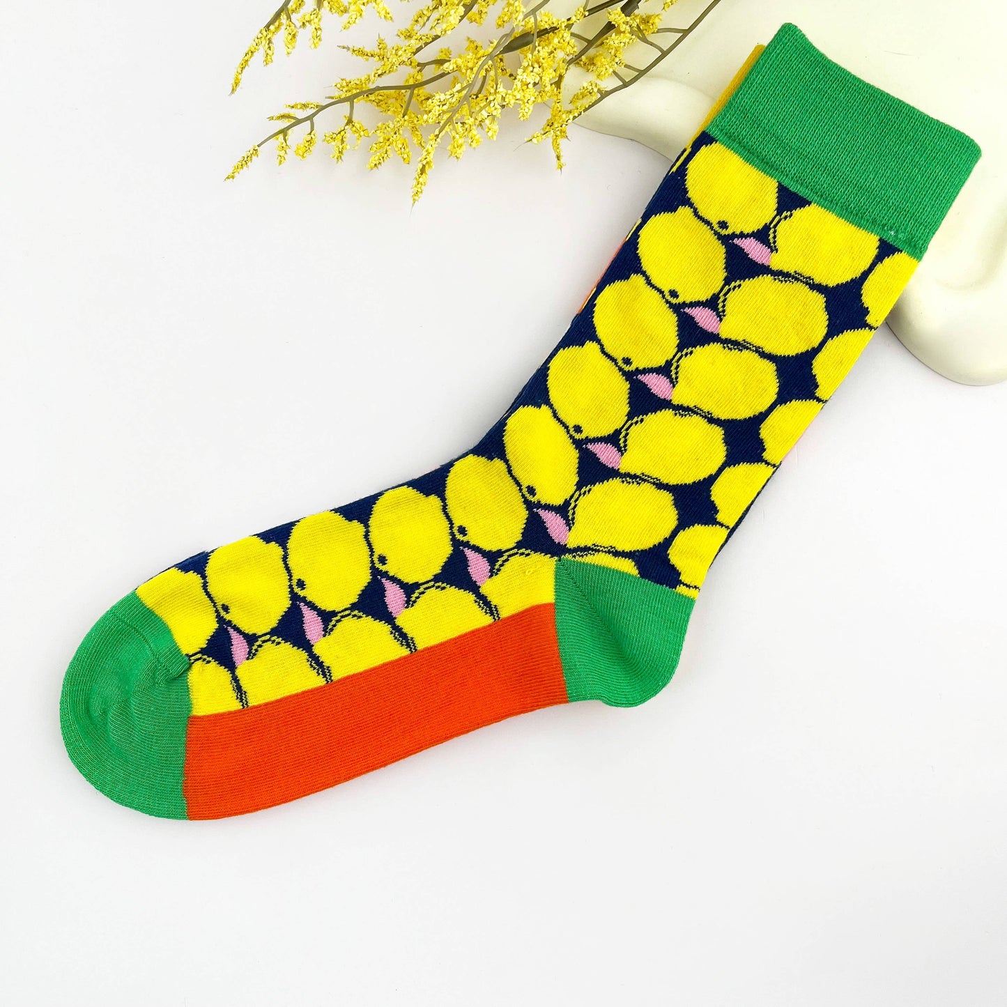 
                  
                    Color Block Citrus Mismatch Crew Socks
                  
                