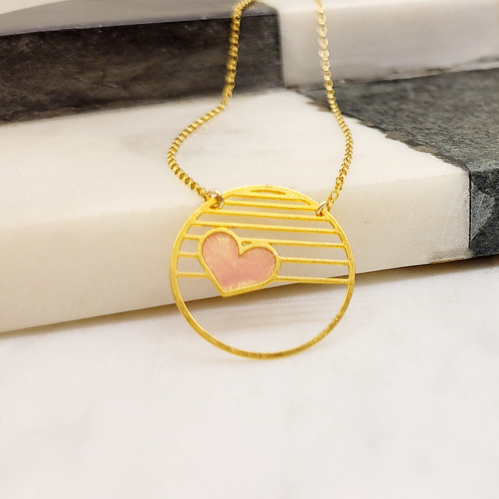 
                  
                    Circle Heart Necklace by Aqua Cherry
                  
                