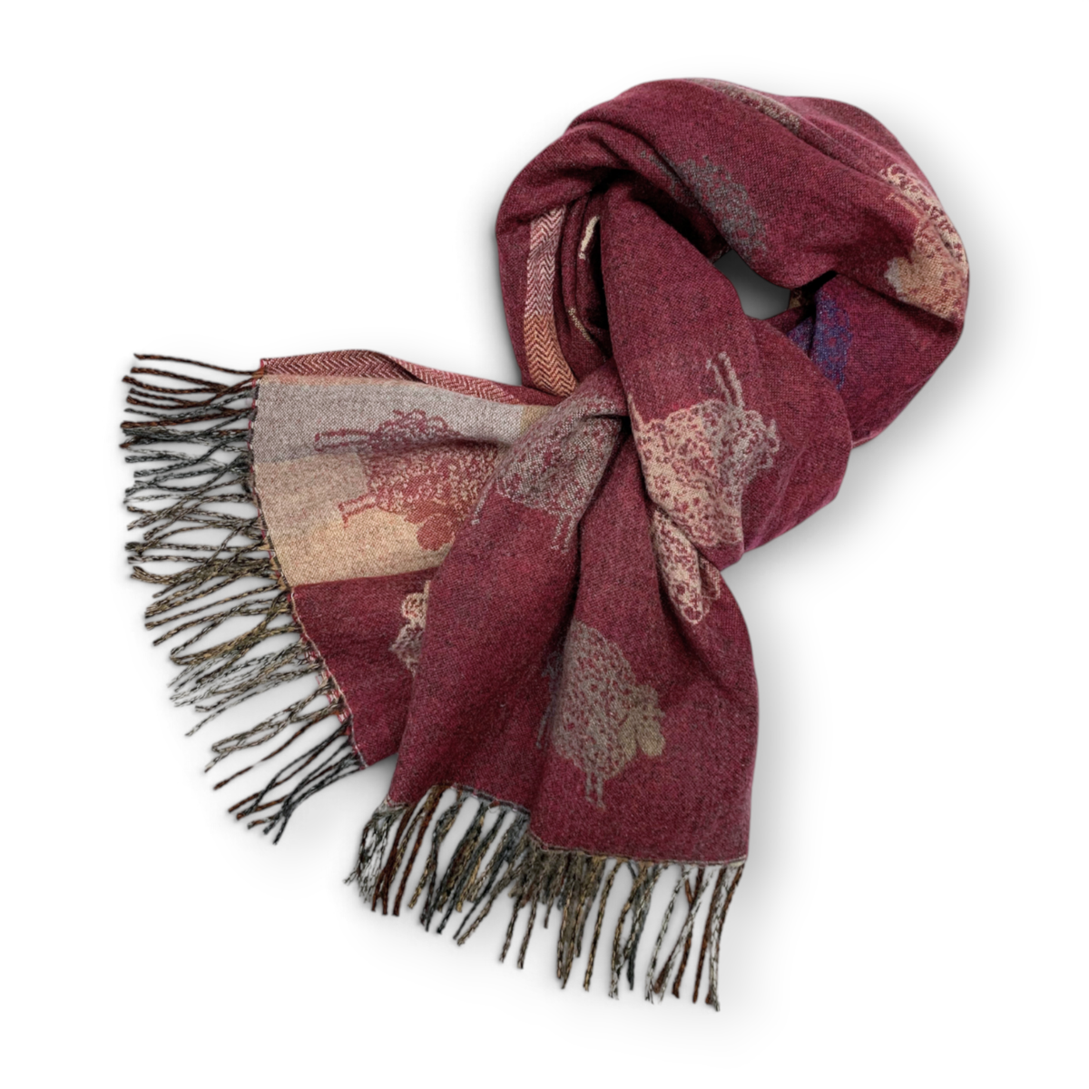 
                  
                    Sheep Reversible Wool Blend Winter Scarf
                  
                