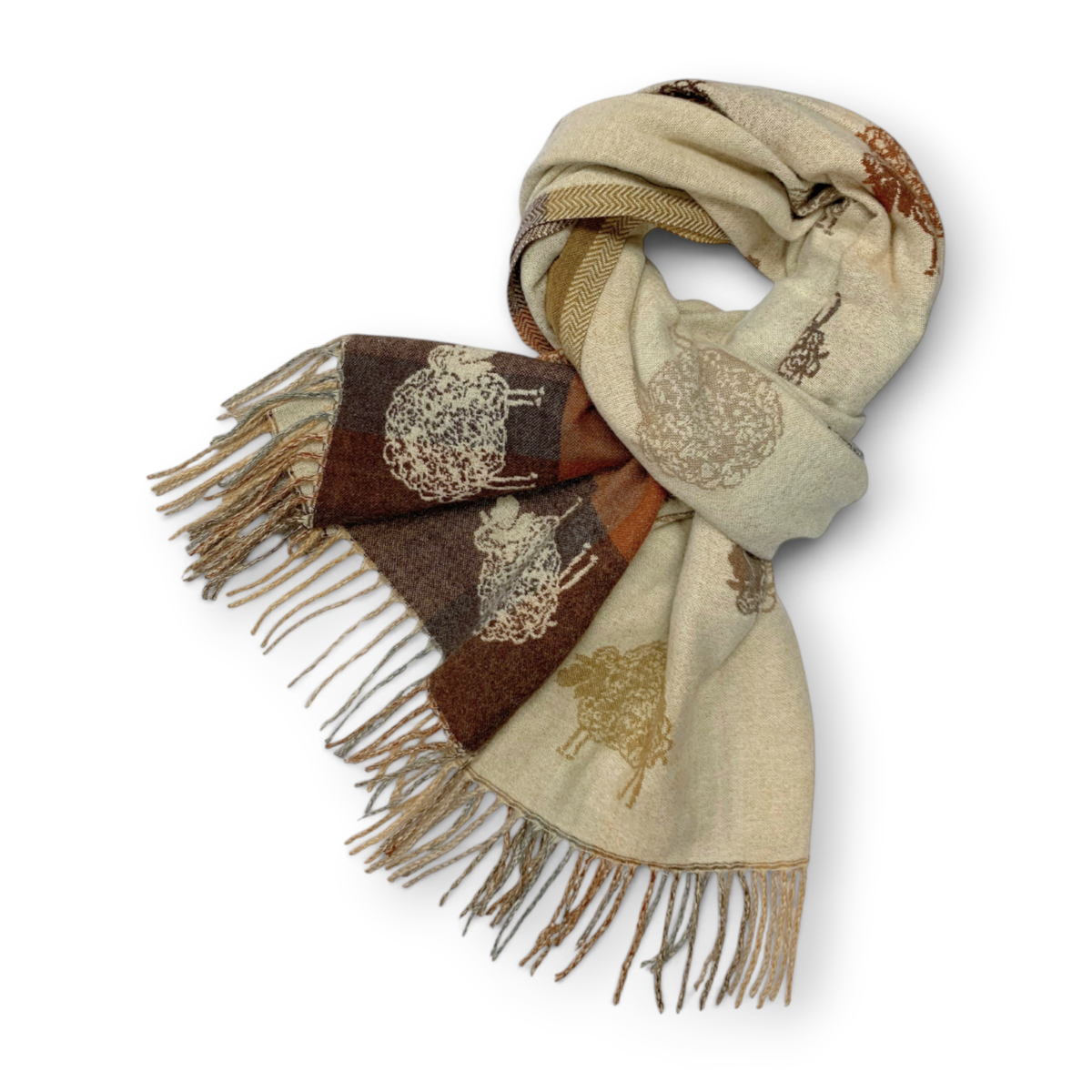 
                  
                    Sheep Reversible Wool Blend Winter Scarf
                  
                