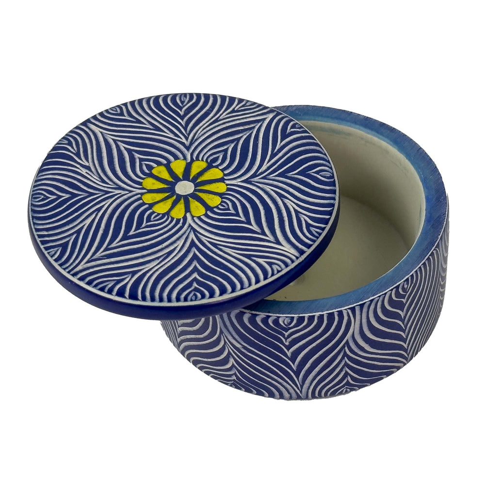 
                  
                    Soapstone Floral Blue Trinket Box
                  
                