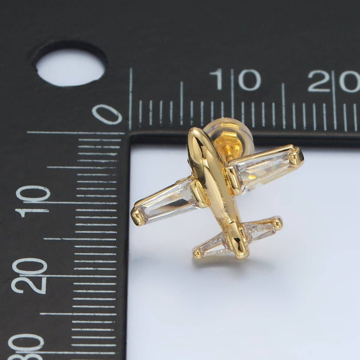 
                  
                    Baguette CZ Airplane Studs
                  
                