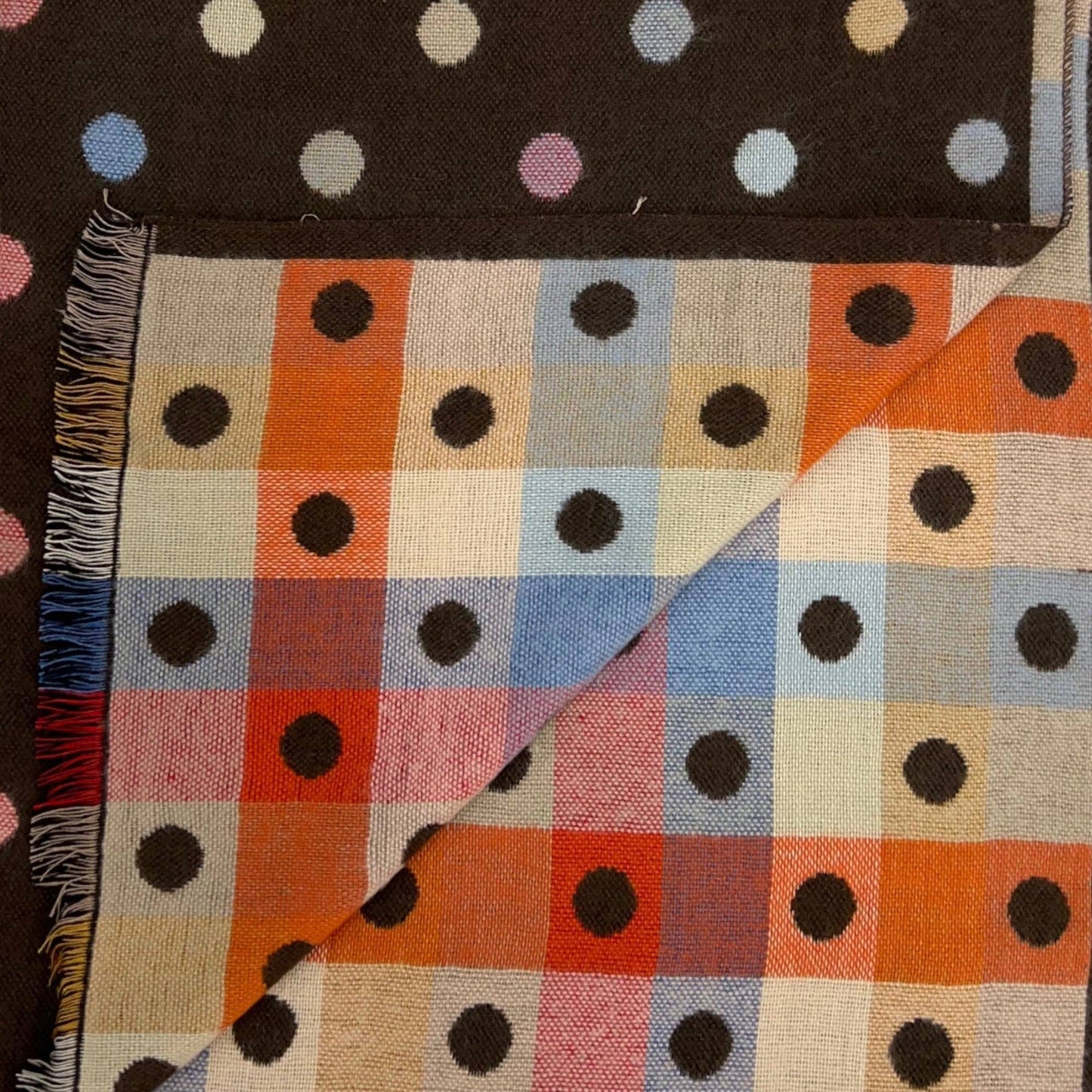 
                  
                    Dots and Checker Reversible Scarf
                  
                