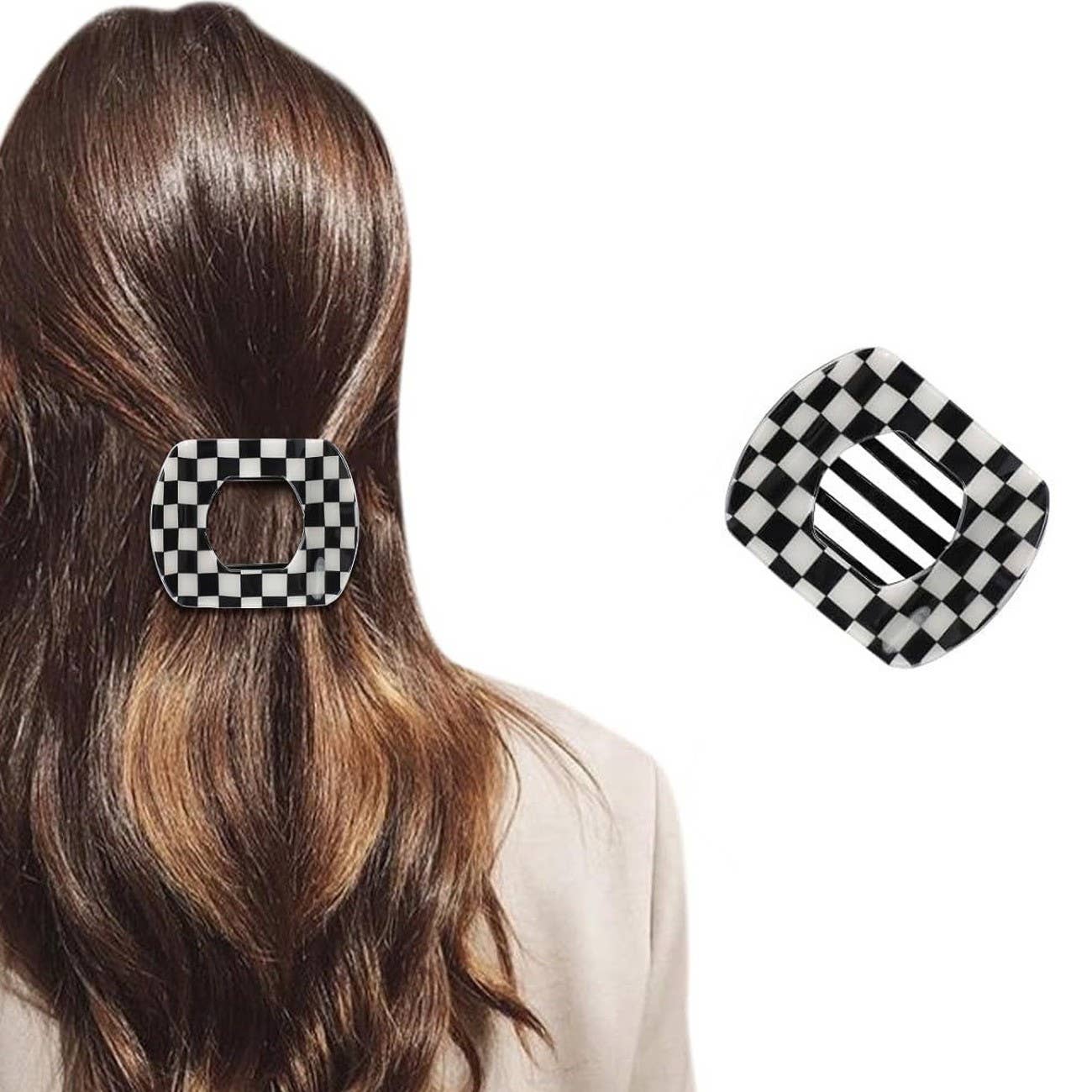 
                  
                    Checkered Flat Oval Hair Claw
                  
                