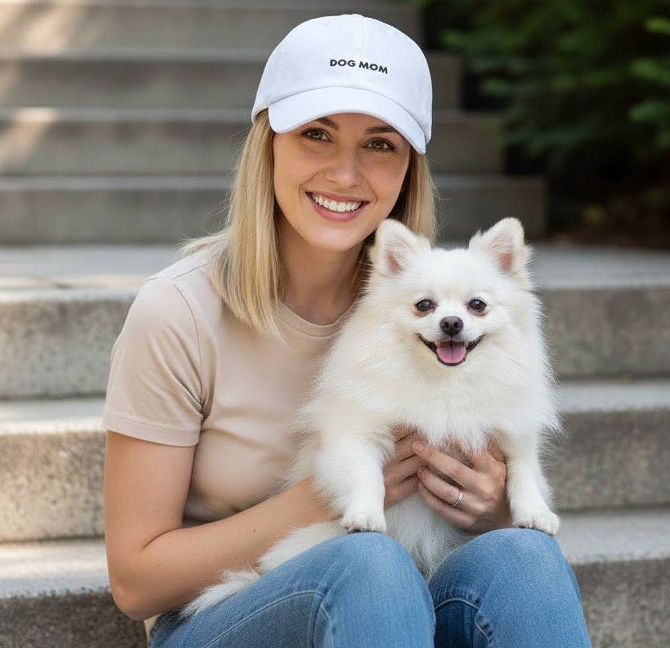 
                  
                    "Dog Mom" Embroidered Baseball Cap
                  
                