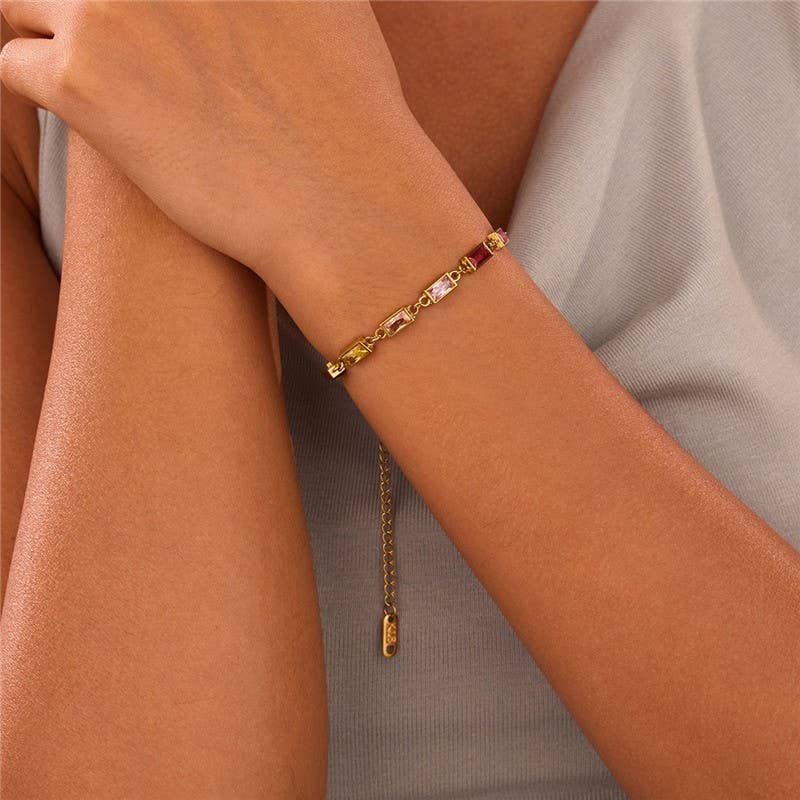 
                  
                    Beveled Rainbow Baguettes Bracelet
                  
                