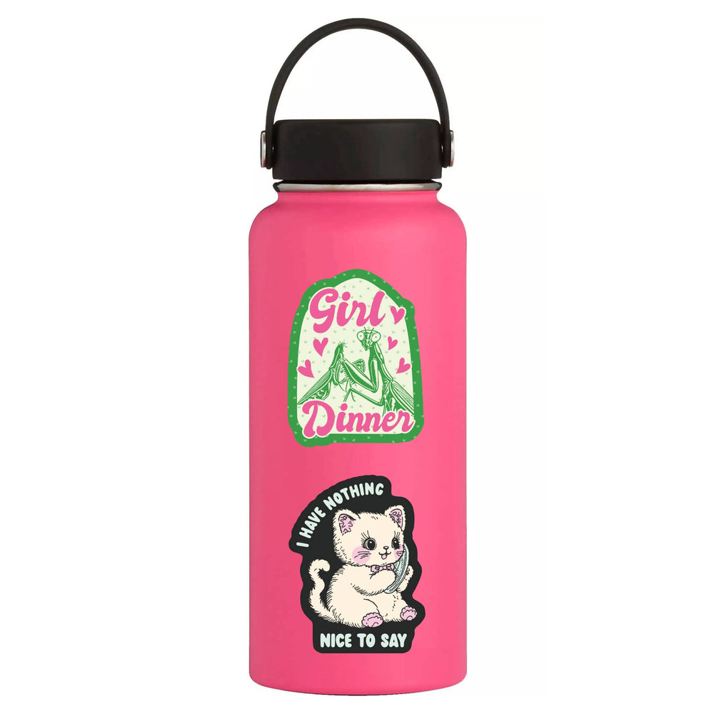 
                  
                    Praying Mantis Girl Dinner Sticker
                  
                