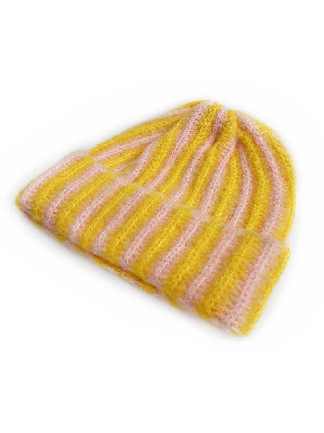 
                  
                    Two-Tone Striped Knit Beanie
                  
                