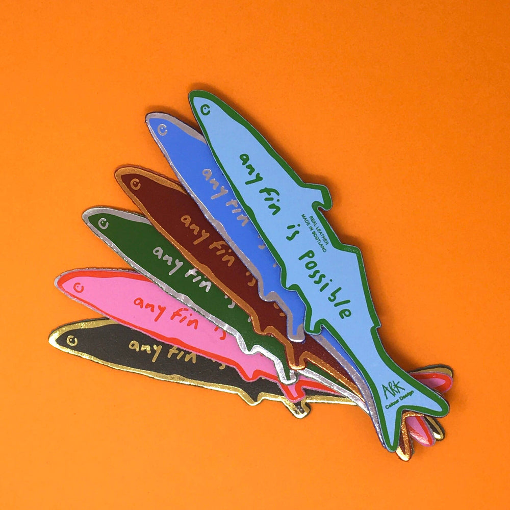 
                  
                    Fish "Any Fin is Possible" Leather Bookmark
                  
                