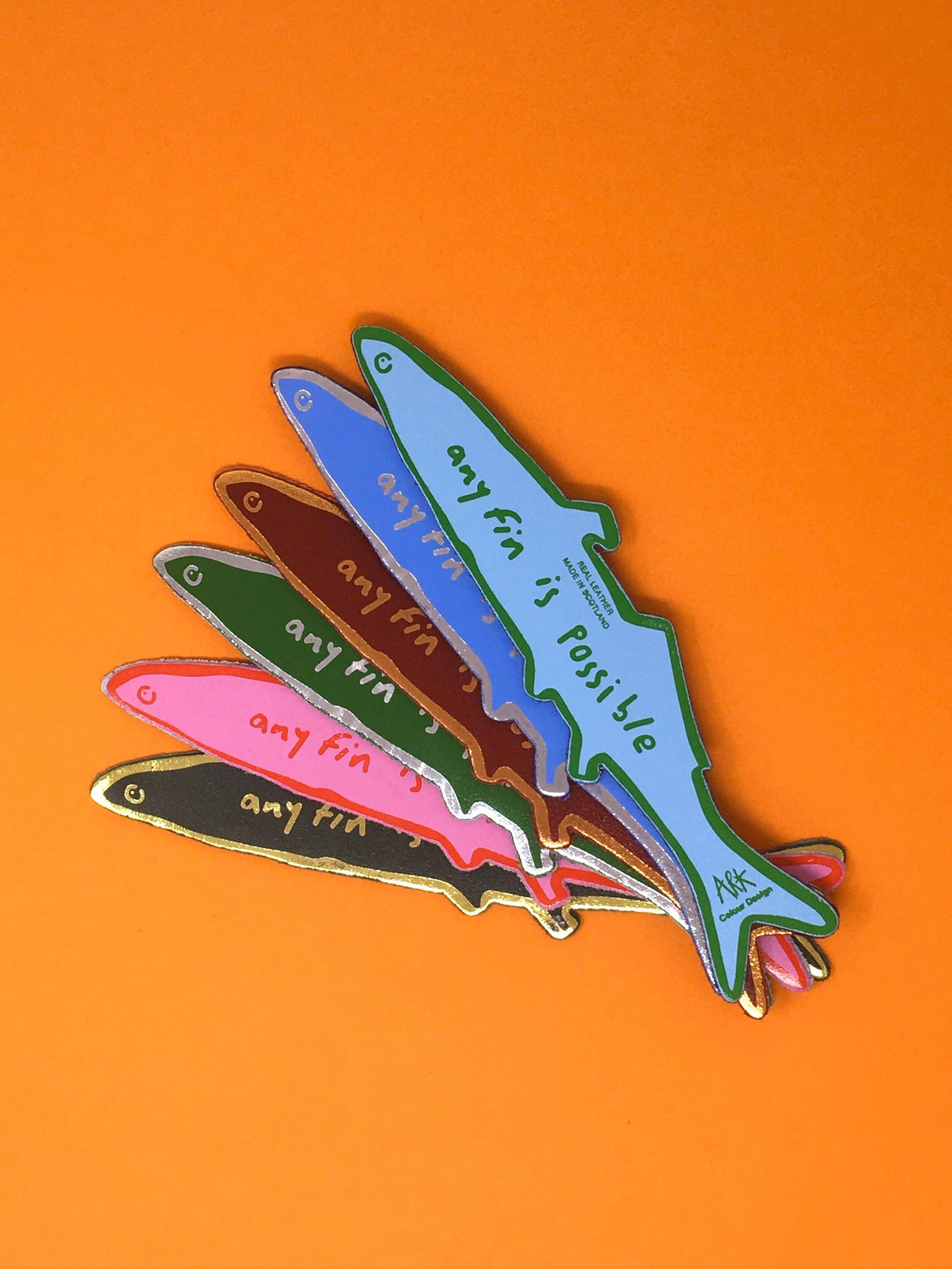 
                  
                    Fish "Any Fin is Possible" Leather Bookmark
                  
                