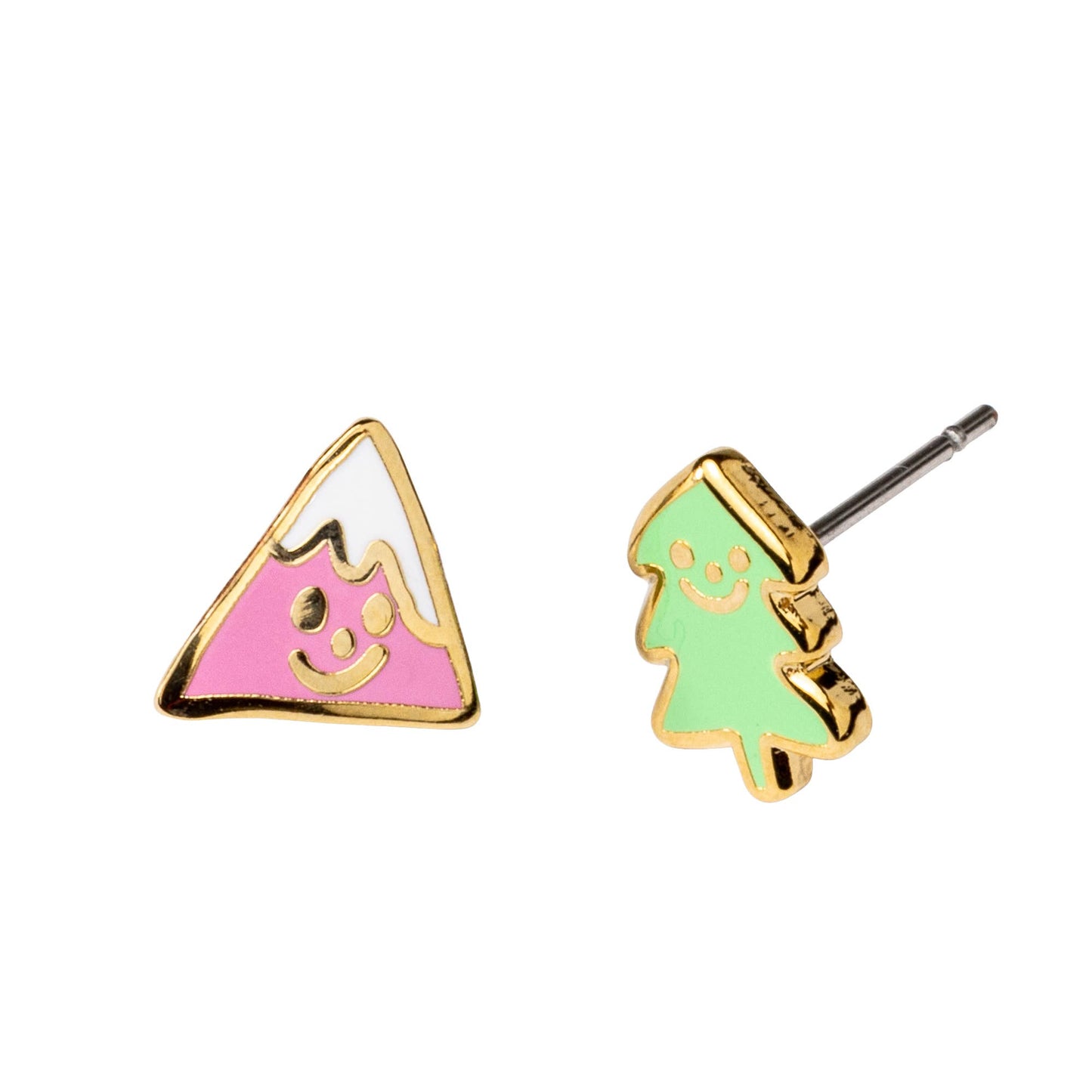 
                  
                    Mountain & Tree Gold Post Earrings by Yellow Owl
                  
                
