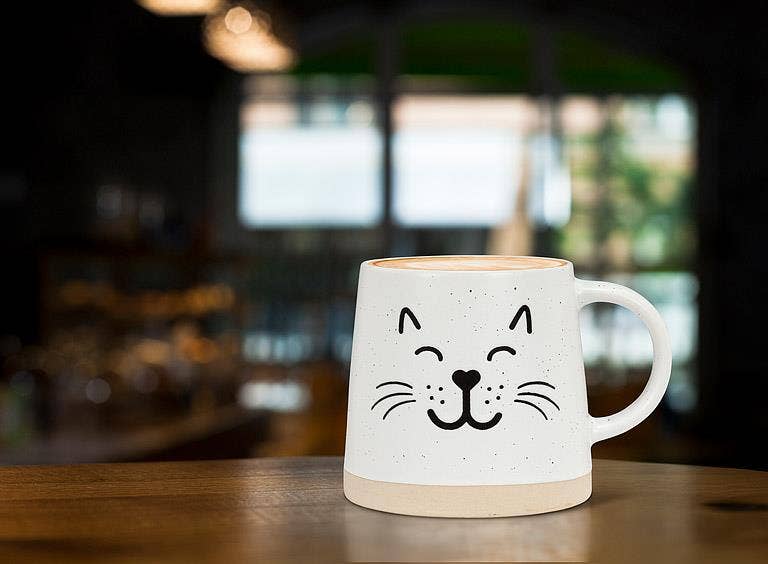 
                  
                    Wide Base Mug "Happy Cat"
                  
                
