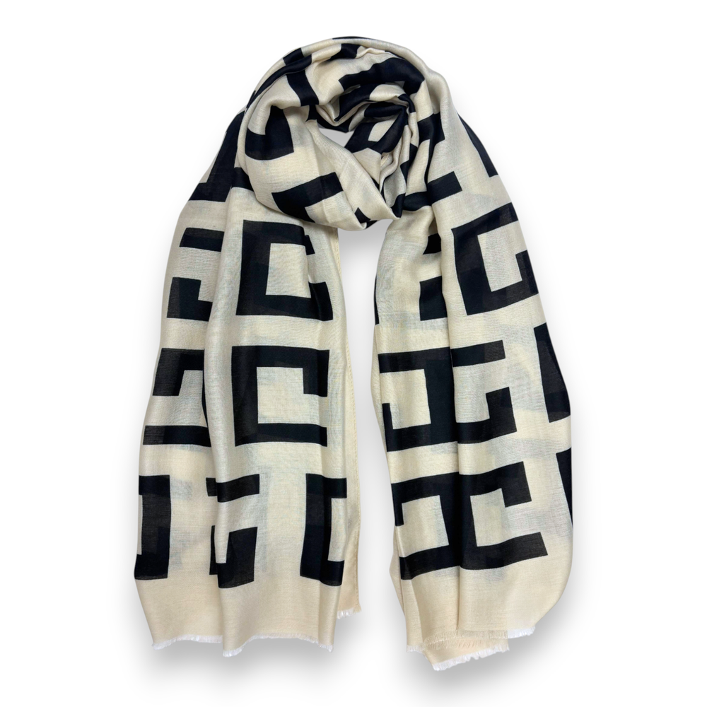 
                  
                    Big Geometrical Cotton Blend Scarf
                  
                