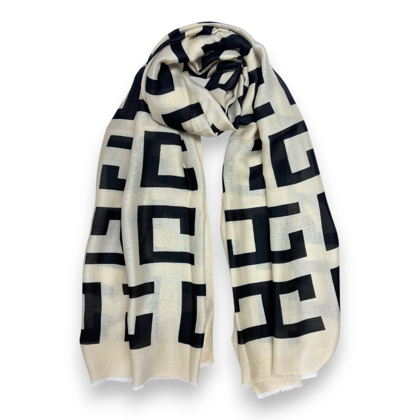 
                  
                    Big Geometrical Cotton Blend Scarf
                  
                