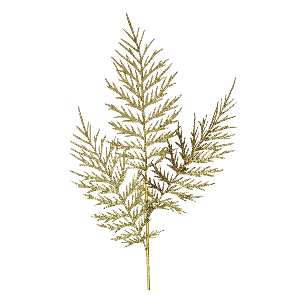 Gold Glitter Fern Spray 29”