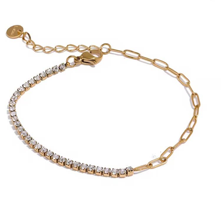 
                  
                    Split Chain Paperclip Tennis Bracelet
                  
                