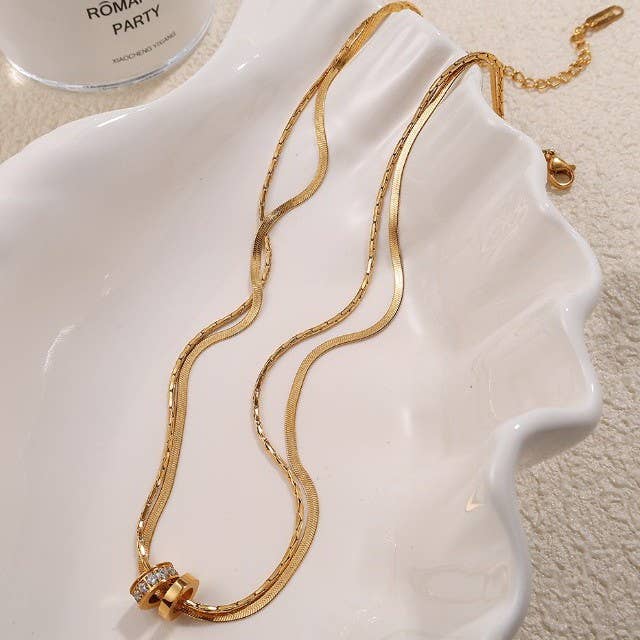 
                  
                    Layered Barrel Beads Necklace
                  
                