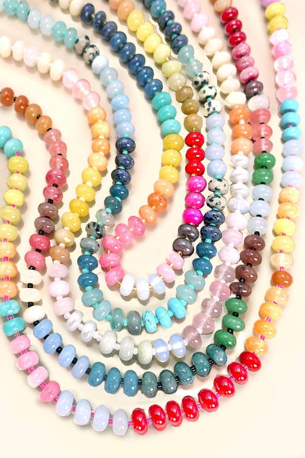 
                  
                    Agate Stone and Glass Beaded Necklace
                  
                