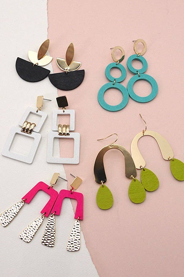 
                  
                    Wood + Metal Organic Shapes Earrings
                  
                