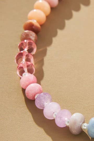 
                  
                    Agate Stone and Glass Beaded Necklace
                  
                