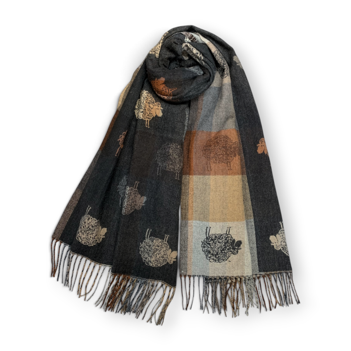 
                  
                    Sheep Reversible Wool Blend Winter Scarf
                  
                