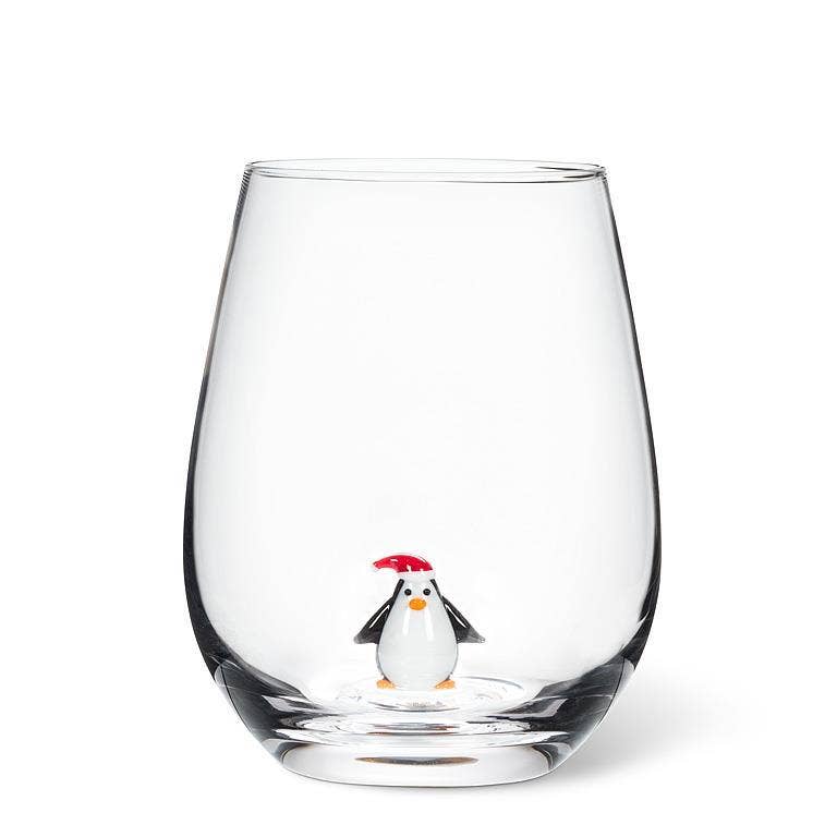 Penguin Icon Stemless Wine Glass: 20oz