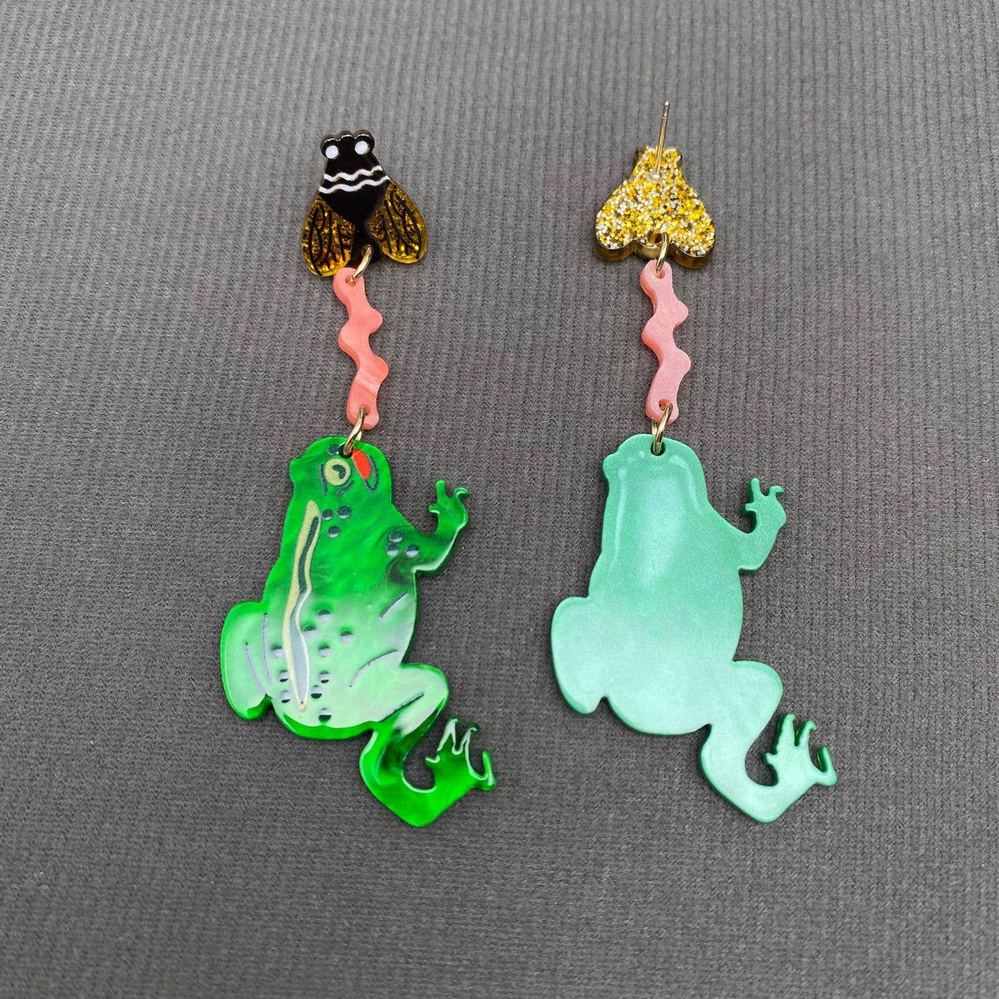 
                  
                    Acrylic Frog Eating Flies Earrings
                  
                