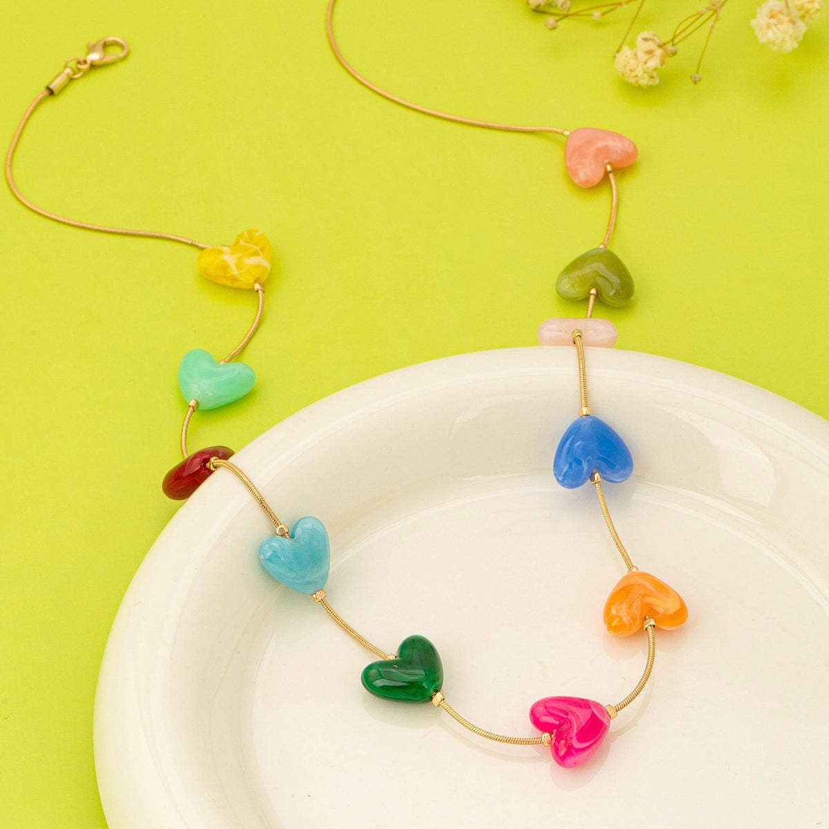 
                  
                    Colorful Hearts Beaded Station Necklace
                  
                