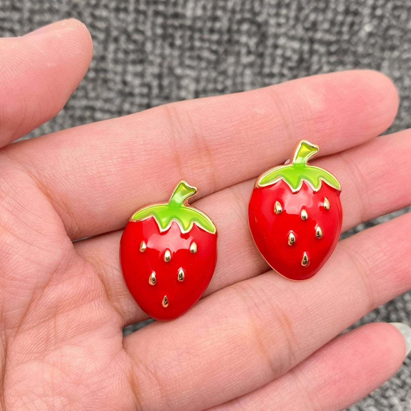 
                  
                    Strawberry Enamel Stud Earrings
                  
                