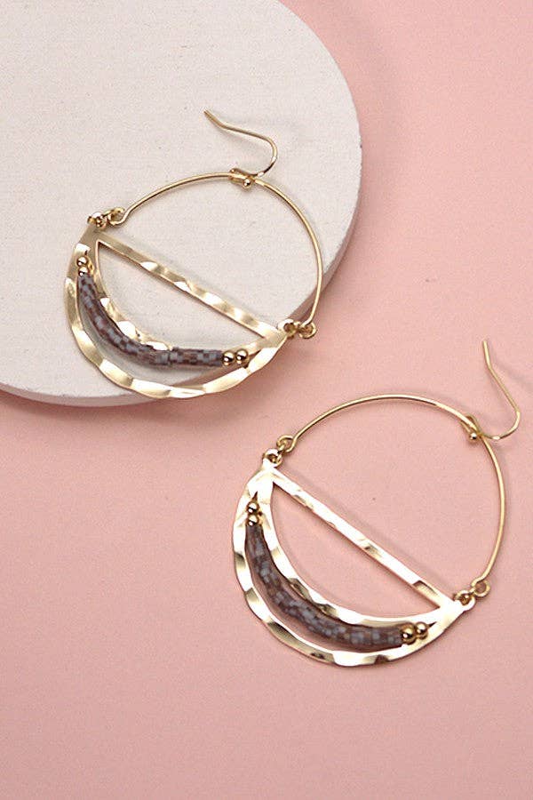 
                  
                    Half Moon Beaded Drop Earrings
                  
                