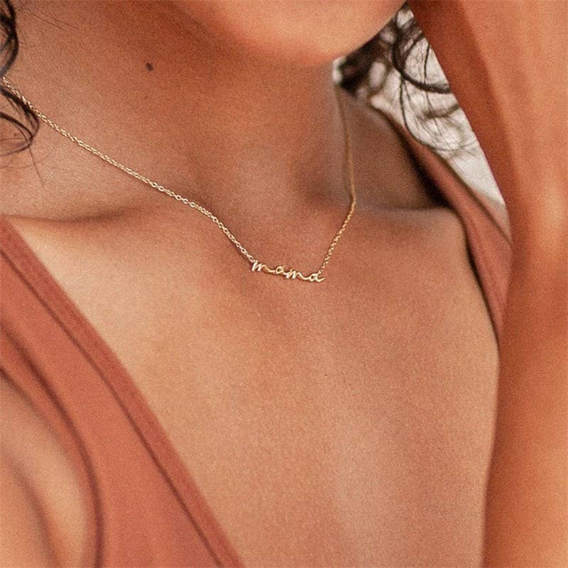 
                  
                    "Mama" Script Necklace
                  
                