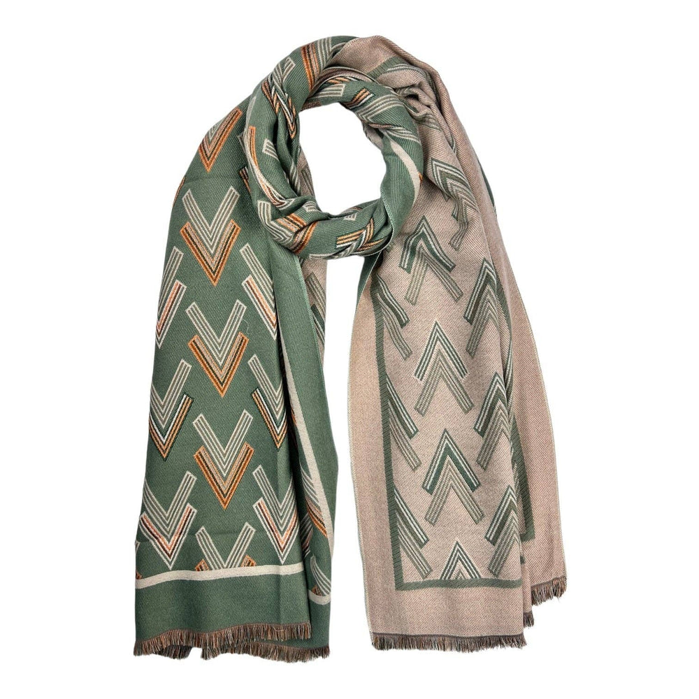 Arrows Reversible Wool Blend Scarf