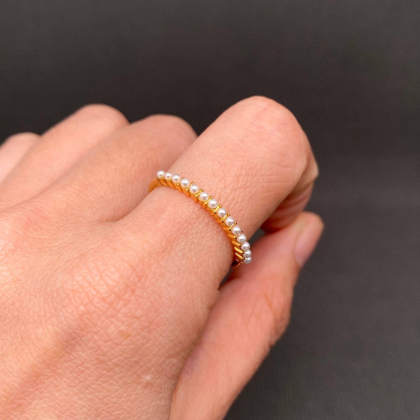 
                  
                    Row of Mini Pearls Ring
                  
                