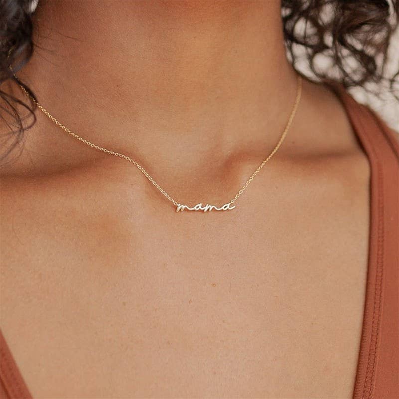 
                  
                    "Mama" Script Necklace
                  
                