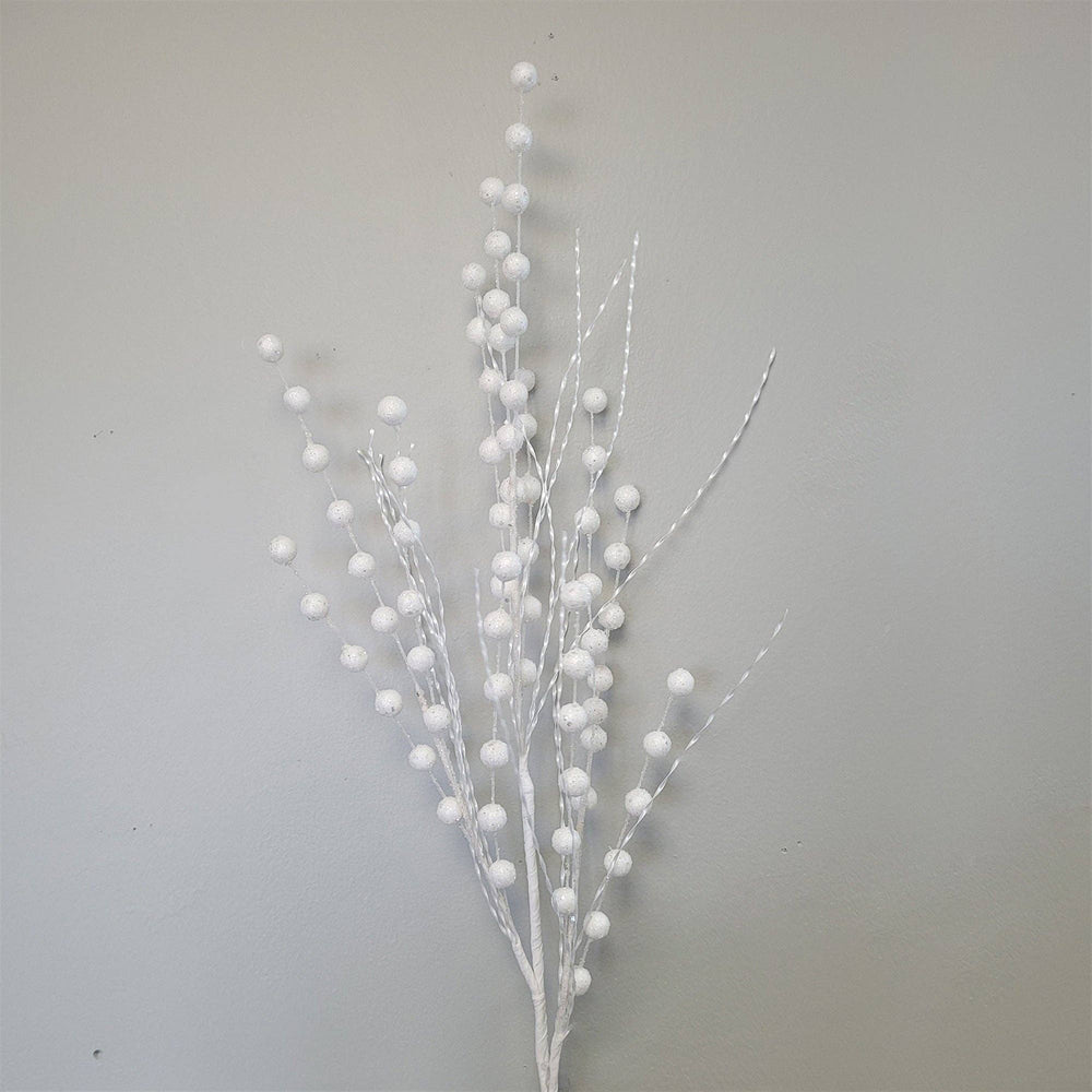 Twists and Stems Glitter Spray - White 32”