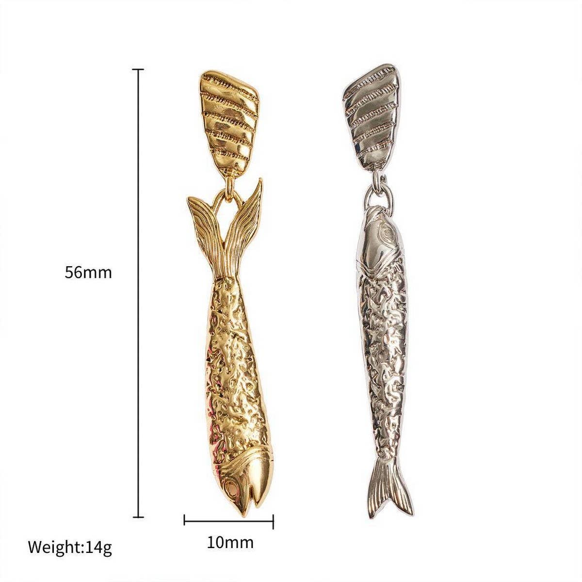 
                  
                    Fish Drop Mix Metal Earrings
                  
                