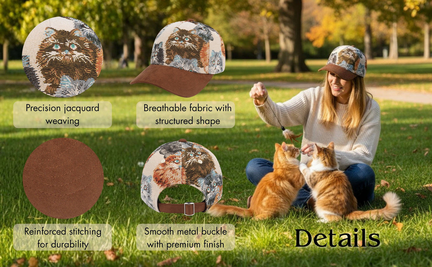 
                  
                    Jacquard 90s Cat Tapestry Baseball Cap
                  
                