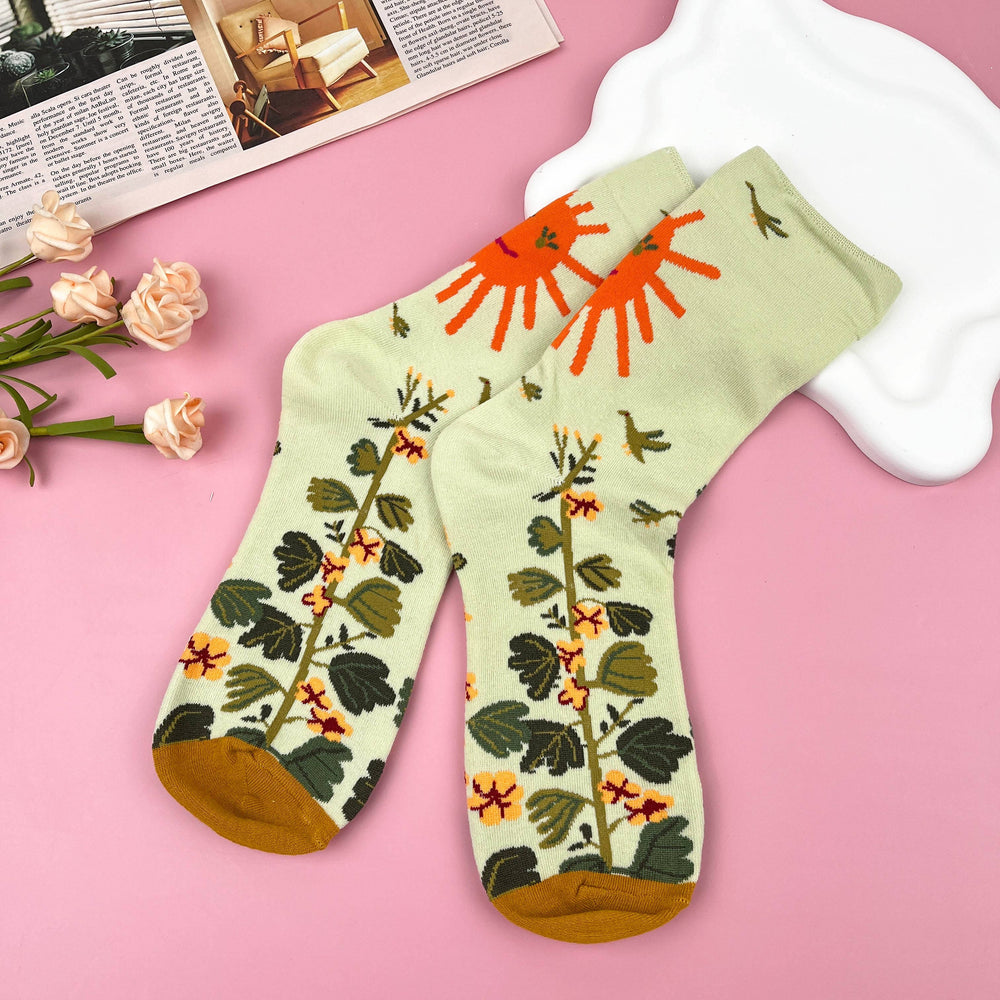 Artsy Oil Painting Mid-Calf Socks