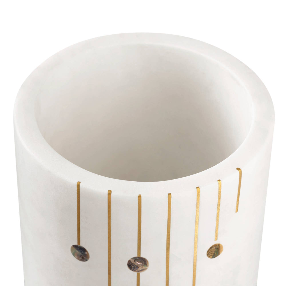 
                  
                    Marble Wine Chiller with Brass and Mother of Pearl Inlay
                  
                