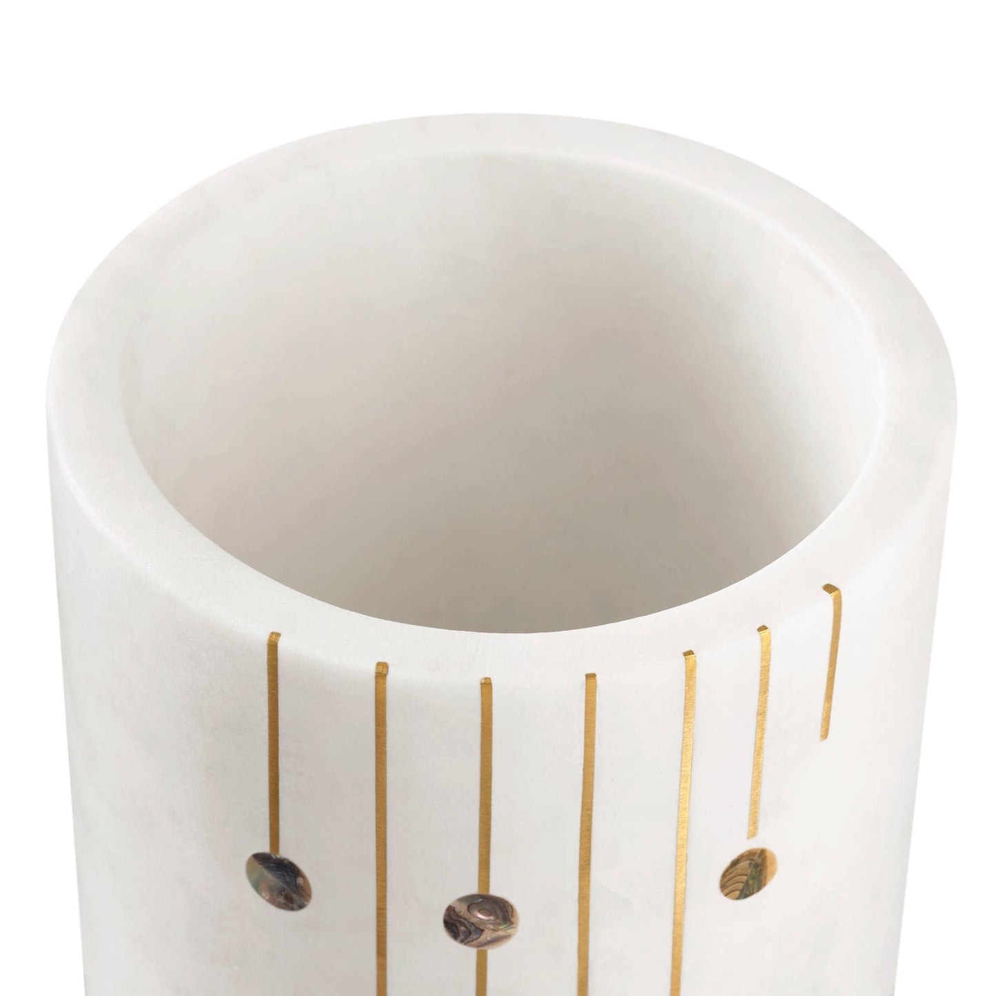 
                  
                    Marble Wine Chiller with Brass and Mother of Pearl Inlay
                  
                