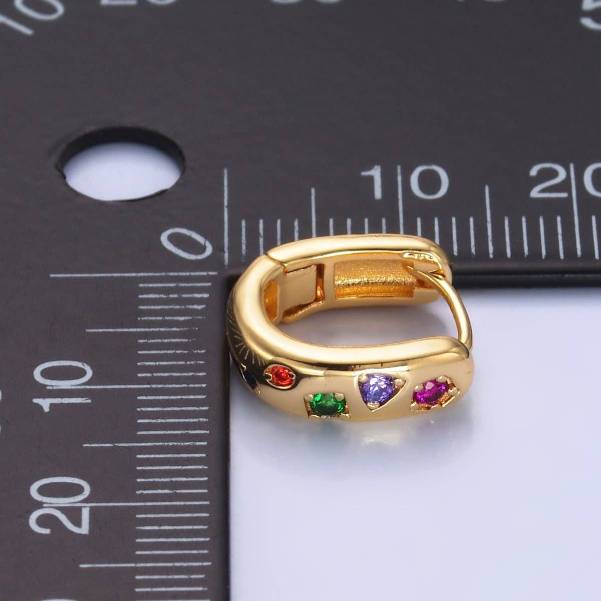 
                  
                    Gold Filled Multicolor Studded Huggies
                  
                